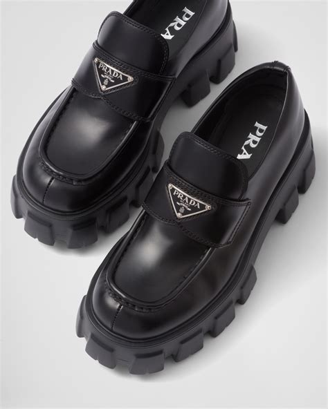 prada monolith loafers women's